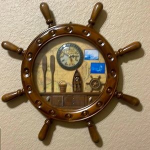 NWT *** nautical, hunting and fishing decor w built-in clock inset. Gift Idea!